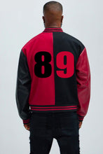 Load image into Gallery viewer, Evil Varsity Jacket Color Block - Red/Black
