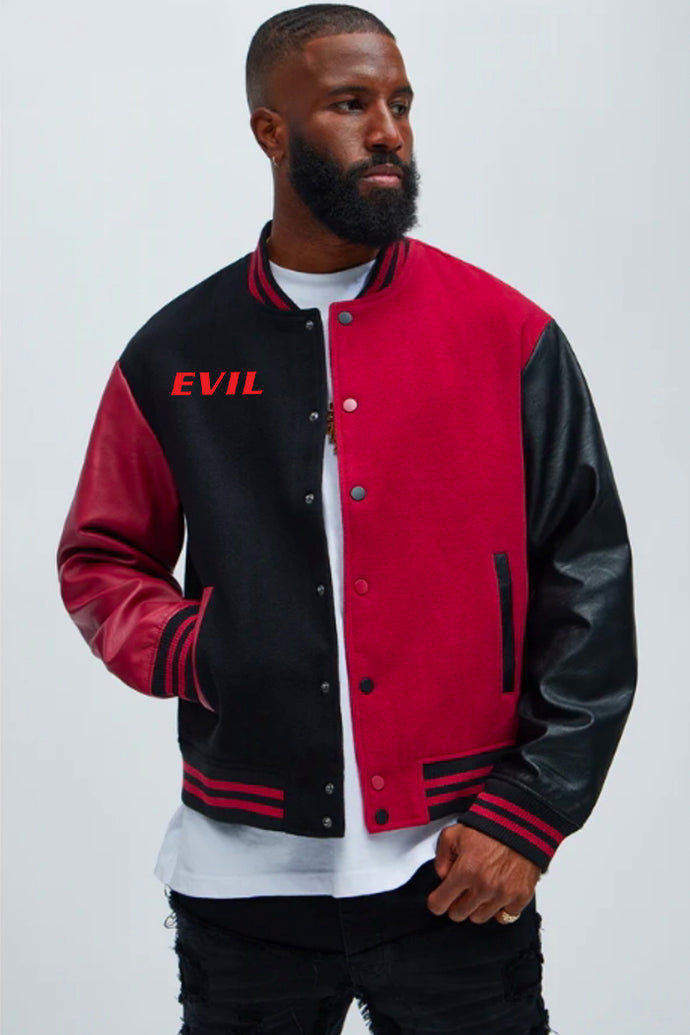 Evil Varsity Jacket Color Block - Red/Black