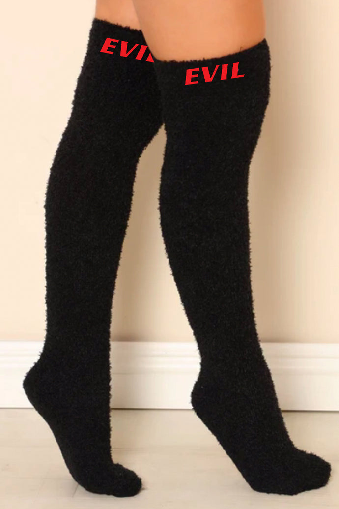 Fuzzy Evil Socks - Black